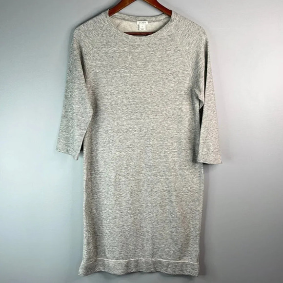 J.CREW Factory Sweatshirt Dress Heather Grey Marled Long Sleeve Preppy Size XS - Picture 11 of 11